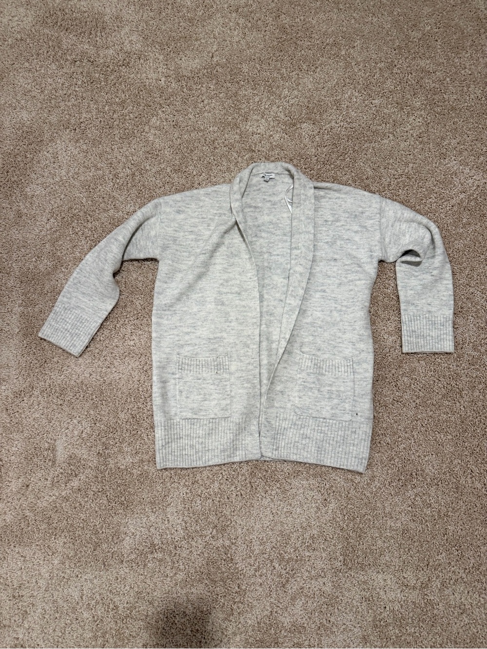 Cozy Light Gray Women’s Shawl Collar Cardigan